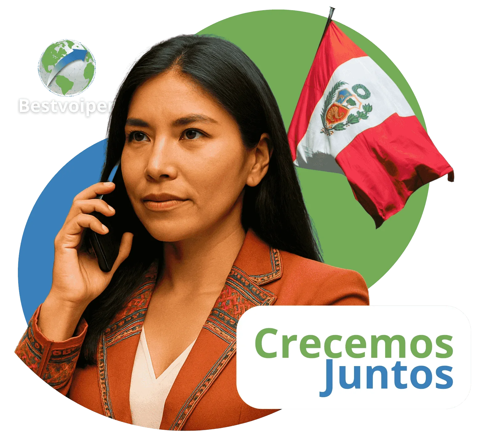 empresaria peruana llamando por telefono
