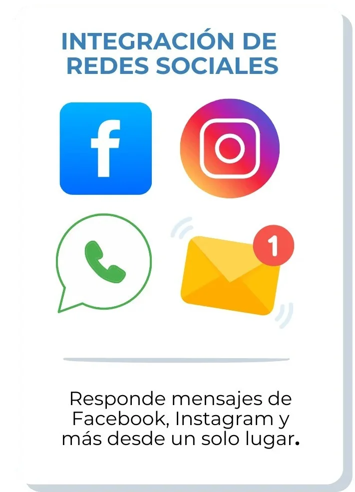 integracion redes sociales facebook, instagram, whatsapp