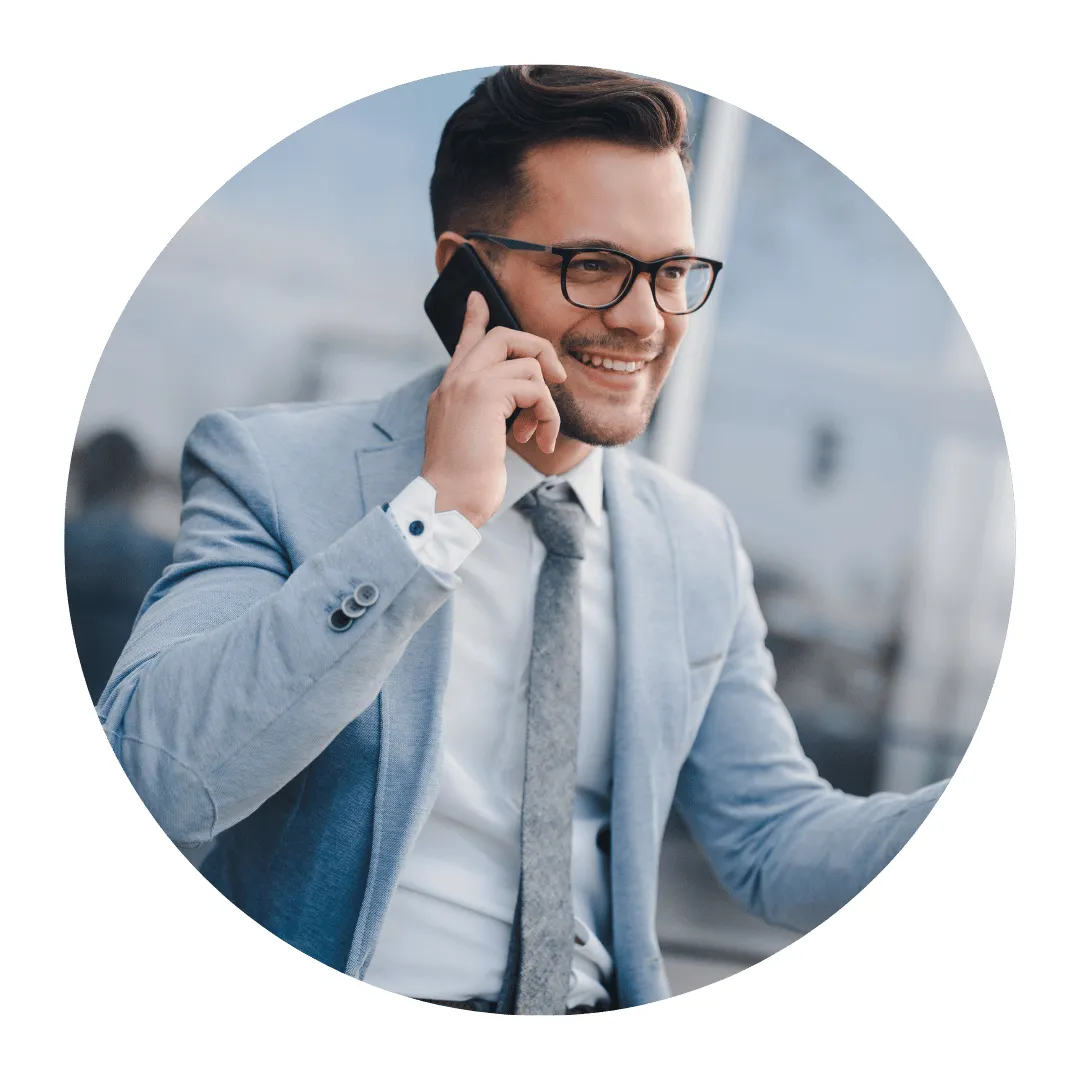businessman talking on his phone