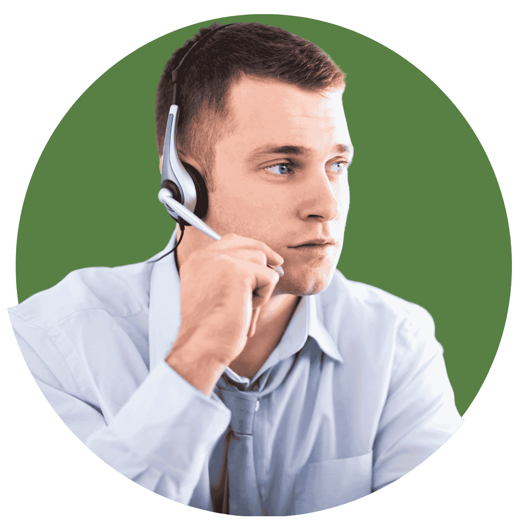 Agente call center con diadema