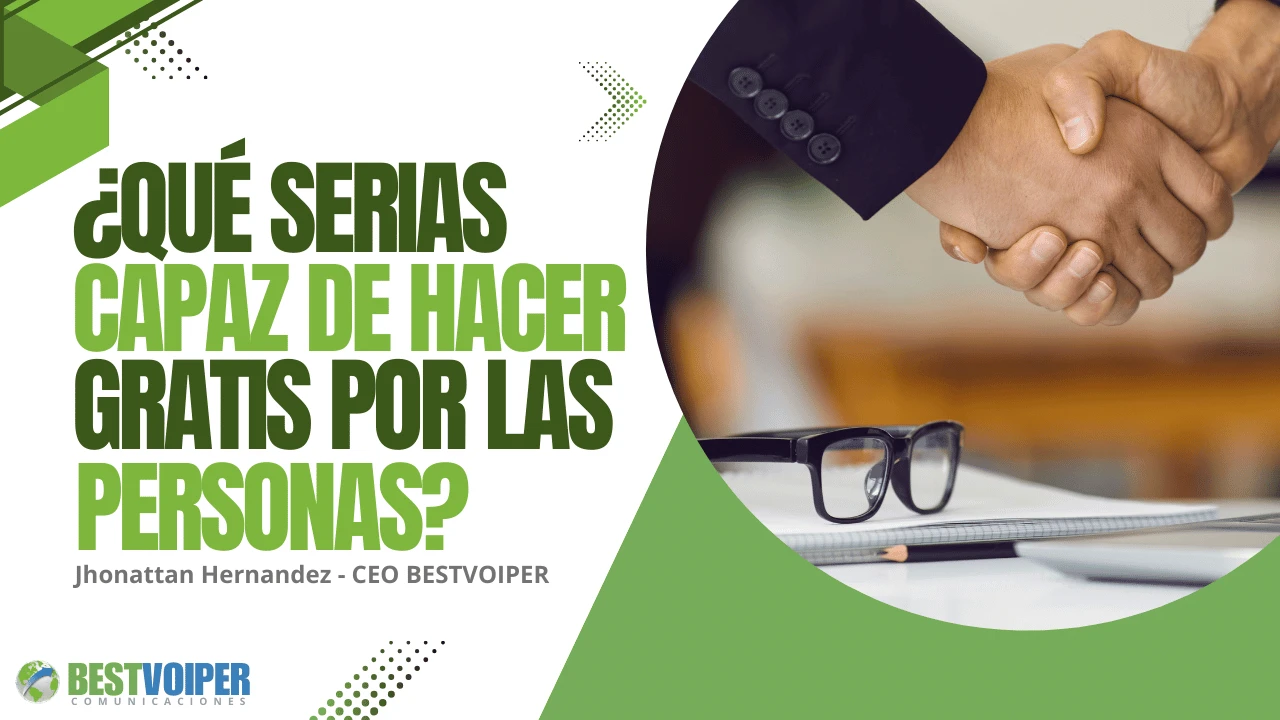 banner con texto a la izquierda y la imagen de dos personas estrechando manos a la derecha- que serias capaz de hacer gratis por los demás
